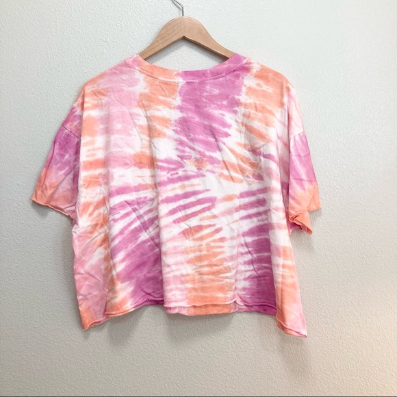 NEW! Abound Pink Tye Dye Cropped Tee S - Picture 5 of 7